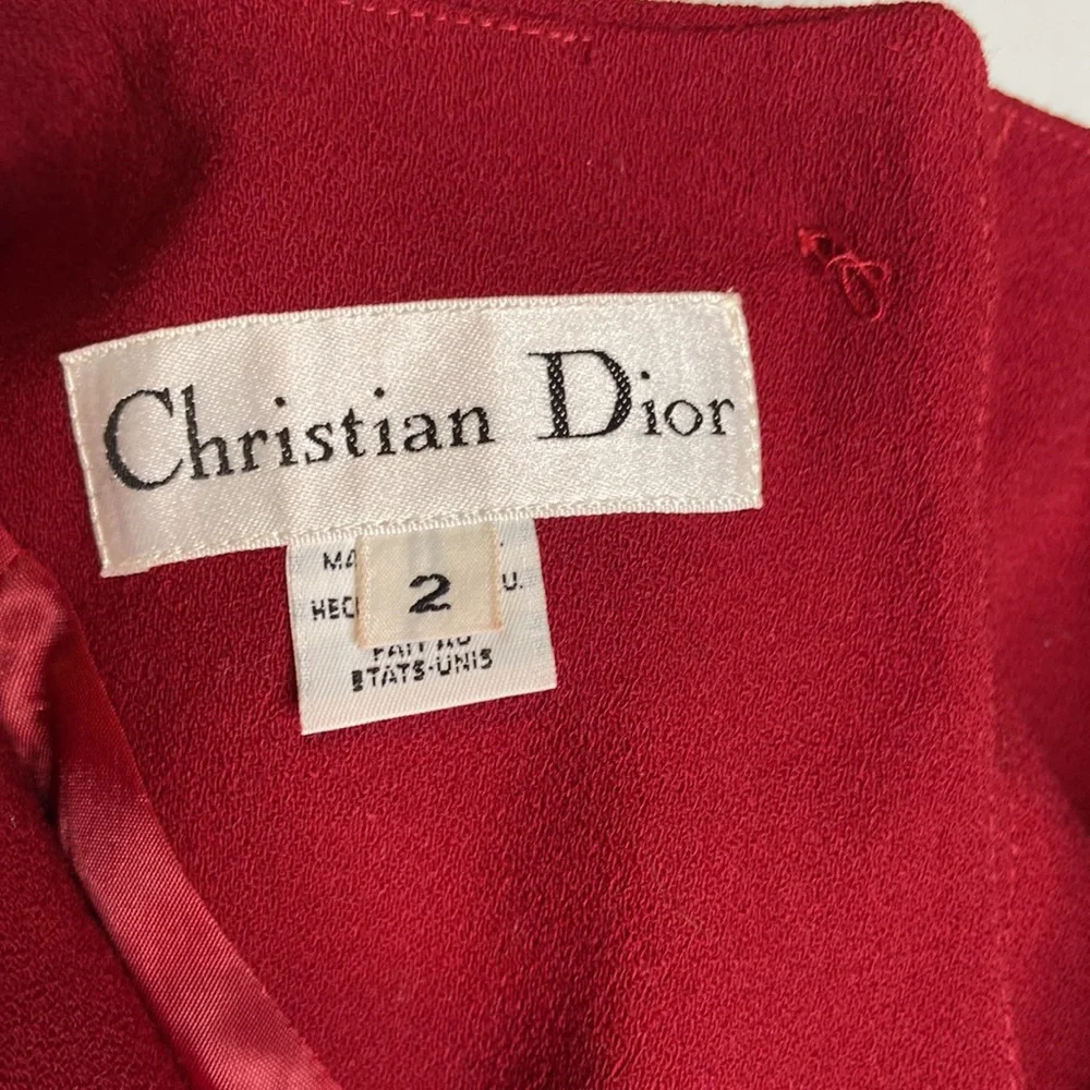 Christian Dior Red Long Sleeves Vintage Top Size 2